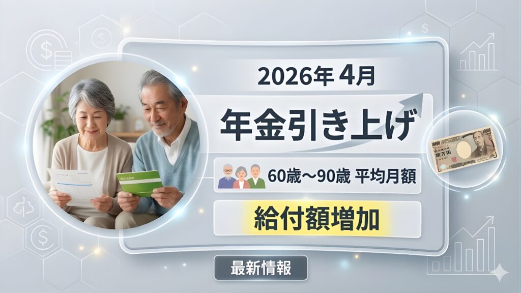 【2026年4月最新】年金が大幅引き上げへ｜60～90歳の平均月額はいくらに？