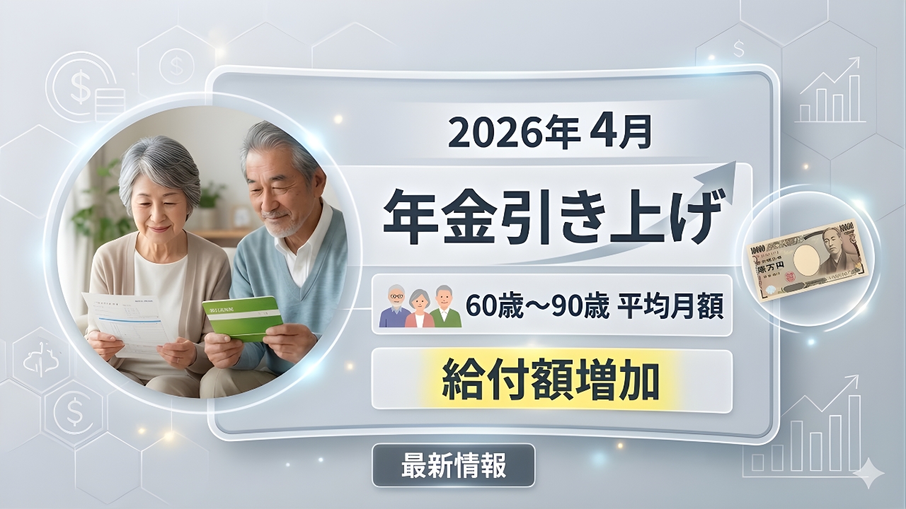 【2026年4月最新】年金が大幅引き上げへ｜60～90歳の平均月額はいくらに？
