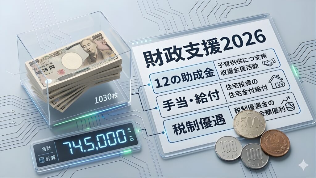 【2026年最新版】家計を救う12の政府支援｜助成金・手当・減税を総まとめ