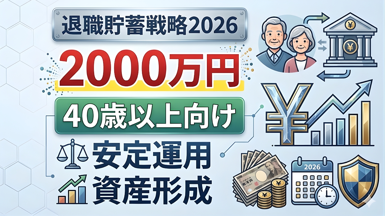 【2026最新】40歳からの退職貯蓄戦略｜安定運用で2000万円を実現する方法とは？