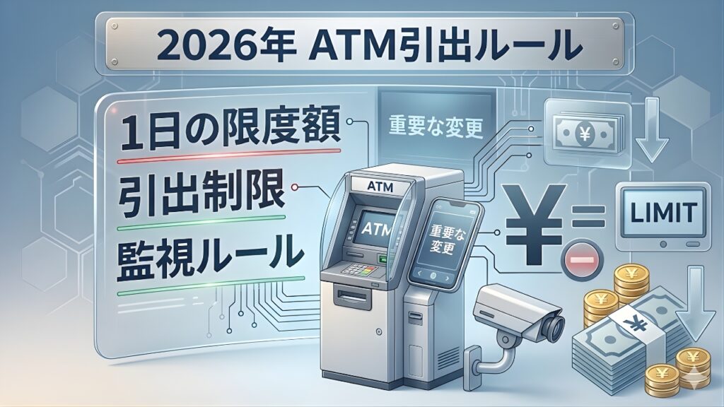 【2026最新】ATM出金限度額が変更へ｜新しい1日上限と銀行の監視強化とは？