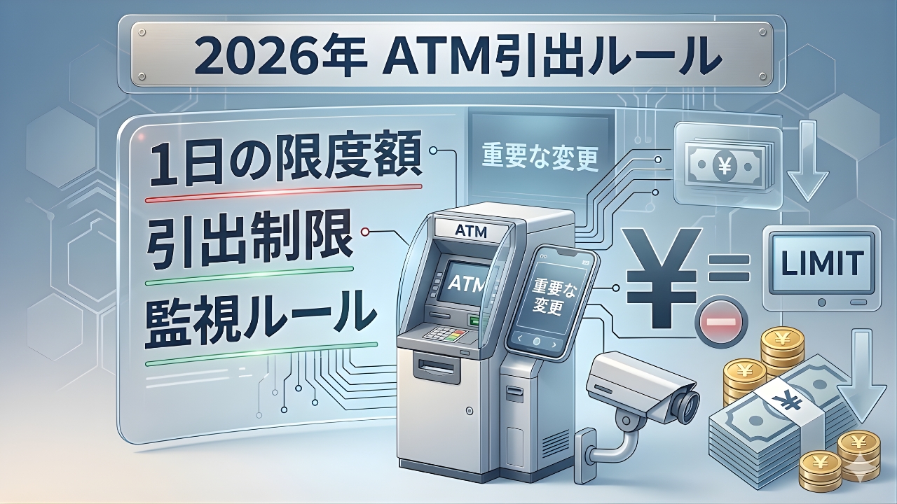 【2026最新】ATM出金限度額が変更へ｜新しい1日上限と銀行の監視強化とは？