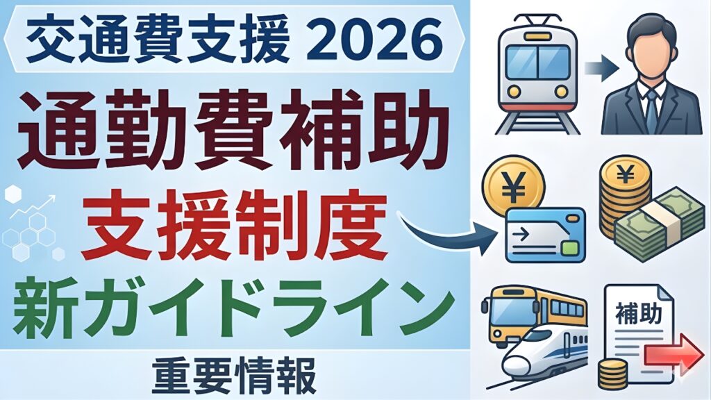 【2026最新】交通費支援制度が大幅拡大へ｜通勤費補助の内容と新ガイドラインまとめ