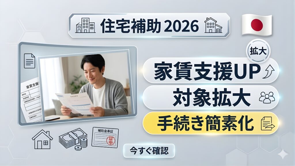 【2026最新】住宅補助金が大幅拡大へ｜家賃支援の増額と手続き簡素化の全内容