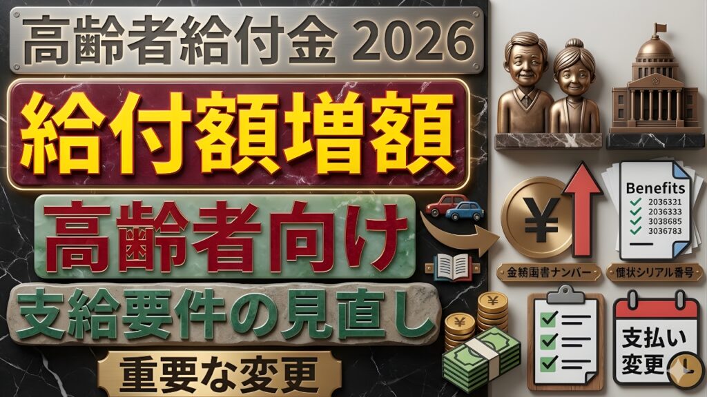 【2026最新】日本の高齢者給付が大幅増額へ｜支給額アップと新しい受給資格を徹底解説
