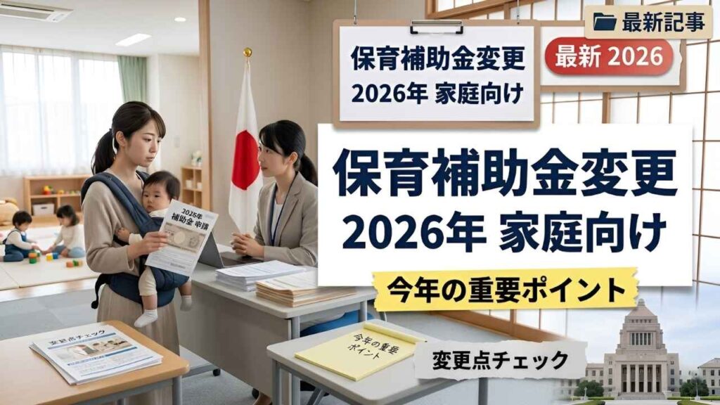 2026年日本の保育補助金制度改定|今年の家庭向け変更点と新しい支援内容を徹底解説